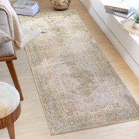 camel traditional rug in a room with matching decor