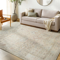 brown traditional rug in a room with matching decor