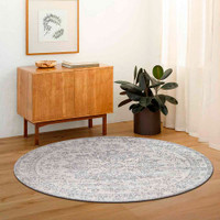 grey traditional rug in a room with matching decor