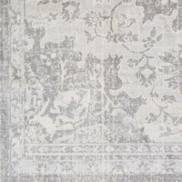 grey traditional rug closeup detail