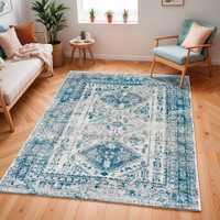 grey abstract rug in a room with matching decor