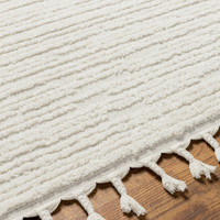 ivory berber geometric rug closeup detail