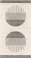 mono geometric rug portrait