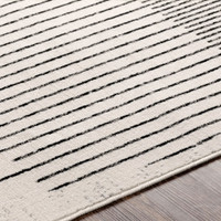 mono geometric rug closeup detail