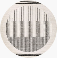 mono geometric rug portrait