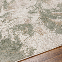 green abstract rug closeup detail