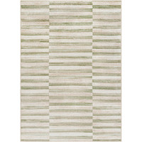 green abstract rug portrait