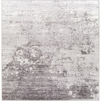 silver abstract rug portrait