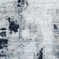 navy abstract rug closeup detail