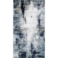 navy abstract rug portrait