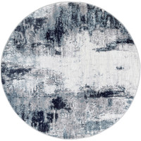 navy abstract rug portrait