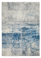 ivory blue abstract rug portrait