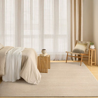 ivory taupe rug in a room with matching decor