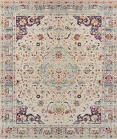 blue gold traditional rug portrait