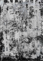 modern abstract acrylic black rug portrait