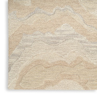 beige abstract rug closeup corner on white floor