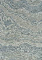 blue abstract rug portrait