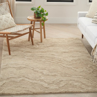 Graceful GRU01 Taupe Abstract Wool Rug