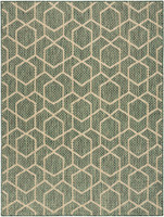 green geometric indoor outdoor rug portrait