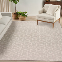 grey geometric indoor outdoor rug in a room