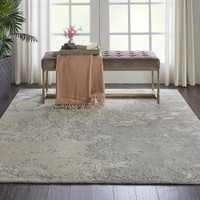 sand abstract rug in a room with matching decor