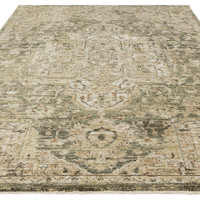 green traditional rug portrait