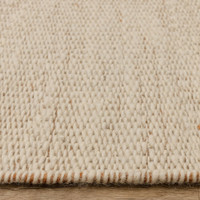 rust flatweave wool rug closeup border