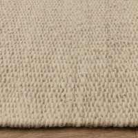 sand flatweave wool rug closeup border
