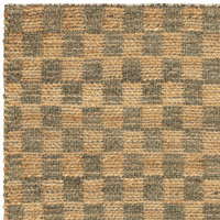 green jute rug closeup corner