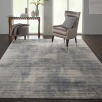 Rustic Textures RUS02 Blue Ivory Abstract Rug