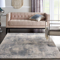 Rustic Textures RUS02 Blue Ivory Abstract Rug