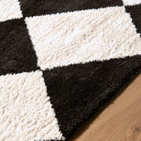 Tivoli Shaggy Diamond Black Rug