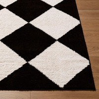 Tivoli Shaggy Diamond Black Rug