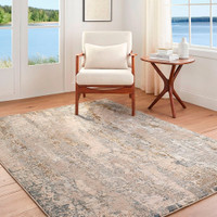 Arda Abstract Modern Marble Taupe Rug