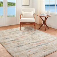 Avellino Abstract Linear Marble Beige Rug