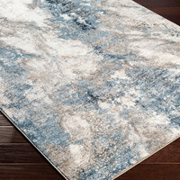 Allegro Abstract Modern Marble Blue Rug