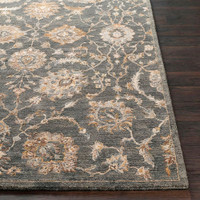 Arda Vintage Traditional Charcoal Rug