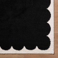 Fossay Washable Modern Shaggy Black Rug