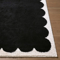 Fossay Washable Modern Shaggy Black Rug