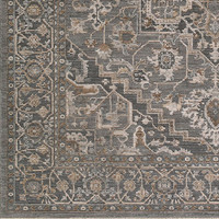 Arda Vintage Traditional Grey Rug