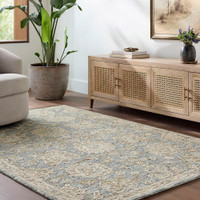 Arnold Traditional Wool Blue Rug