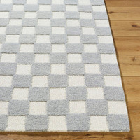 Klopp Modern Wool Checkered Grey Rug