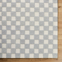 Klopp Modern Wool Checkered Grey Rug