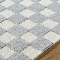 Klopp Modern Wool Checkered Grey Rug