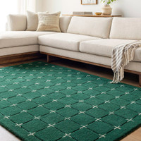 Brook Modern Wool Green Rug