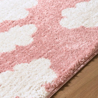 Fossay Washable Cloud Shaggy Pink Rug
