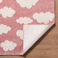 Fossay Washable Cloud Shaggy Pink Rug