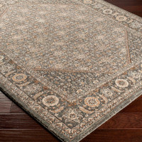 Arda Vintage Traditional Dark Grey Rug