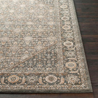 Arda Vintage Traditional Dark Grey Rug