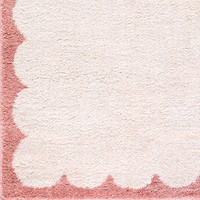 Fossay Washable Border Shaggy Ivory Rug